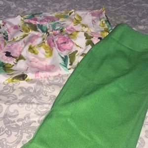 Green pencil skirt